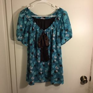 Blue and Brown Blouse by Apt. 9